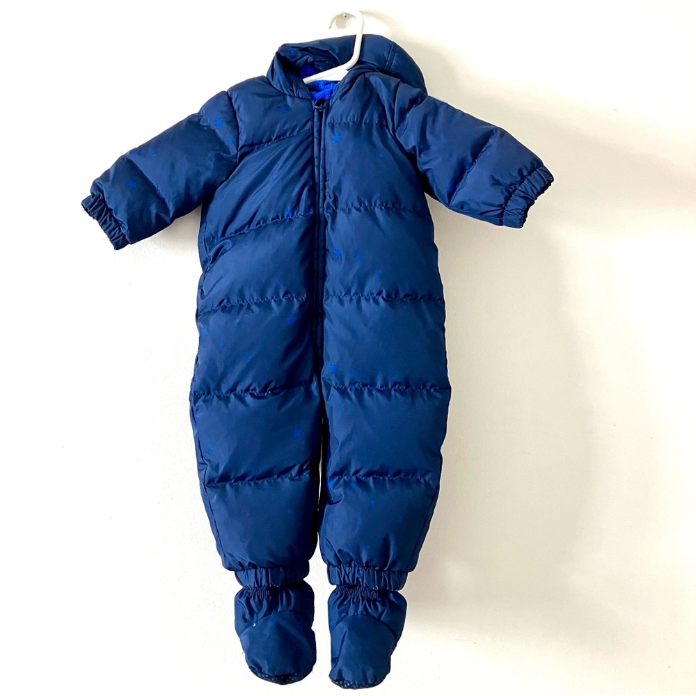 GAP Baby Down Ultra Max Snowsuit 12 - 18 months Navy Stars
